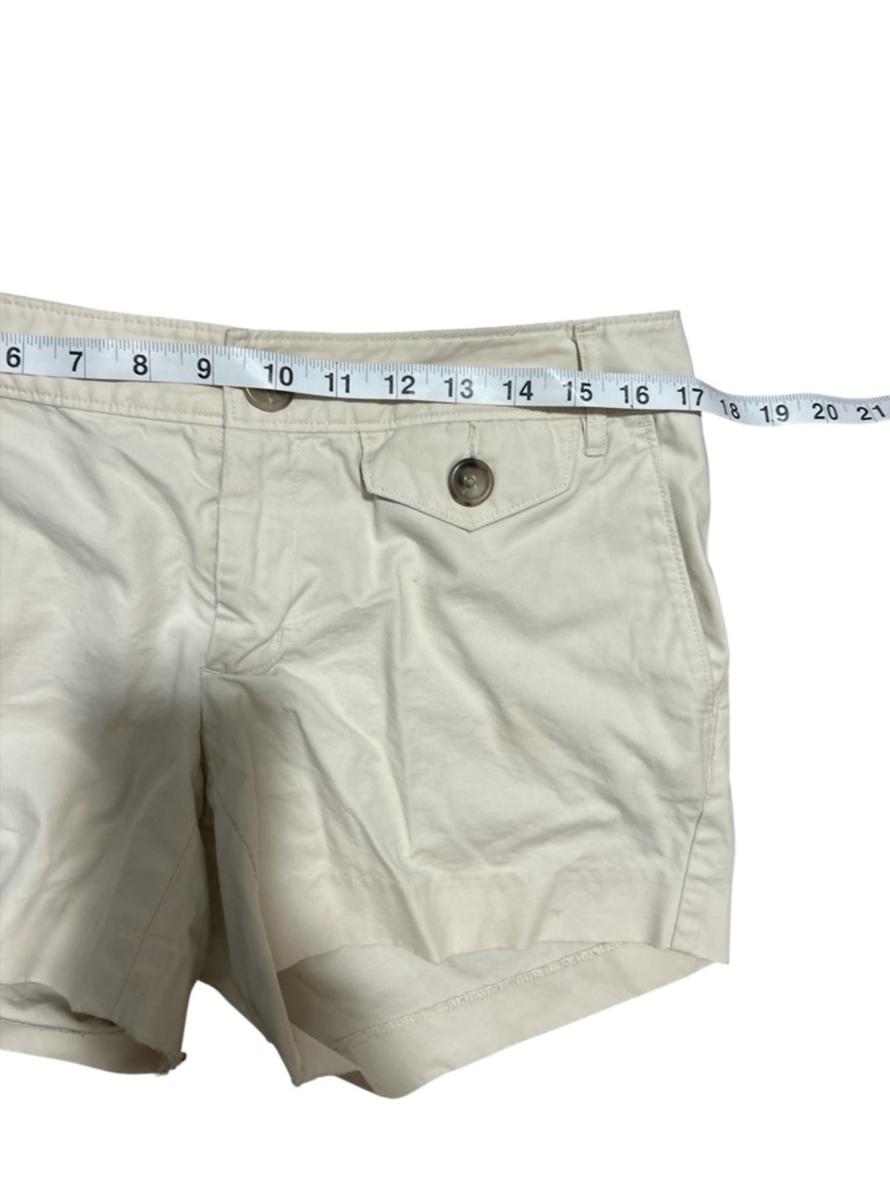 Banana Republic Chino Shorts Womens 6 Cream Khaki Casual Coastal Preppy Summer - Picture 4 of 7